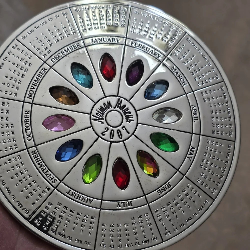 Neiman Marcus Gemstone Calendar Wheel Paperweight 2007 Collector Gift New NIB
